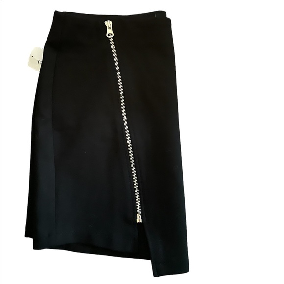 NWT Y2K Zipper Irregular cut Black Mini Skirt Medium - Picture 4 of 6